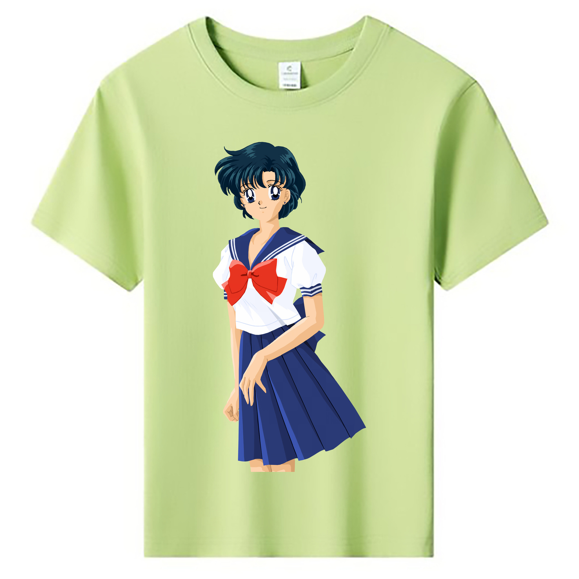 （画像用） 美少女戦士セーラームーン 水野 亜美 みずの あみ Sailor Moon Mizuno Ami 綿100％キッズTシャツ（フロントプリント）